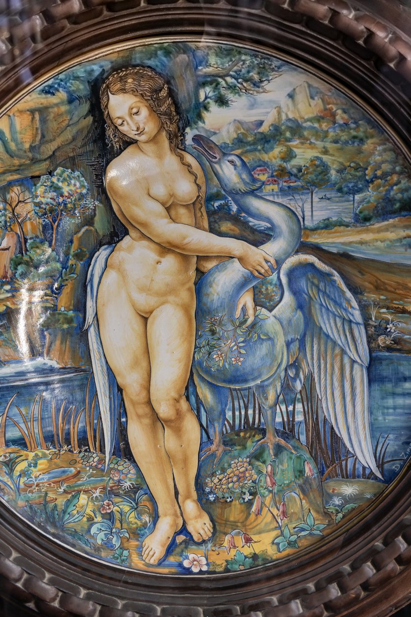 Leda en de zwaan door School Italian