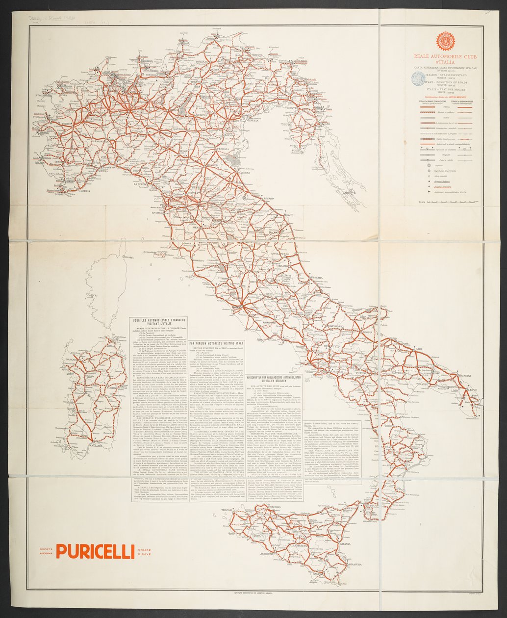 Wegenkaart van Italië, 