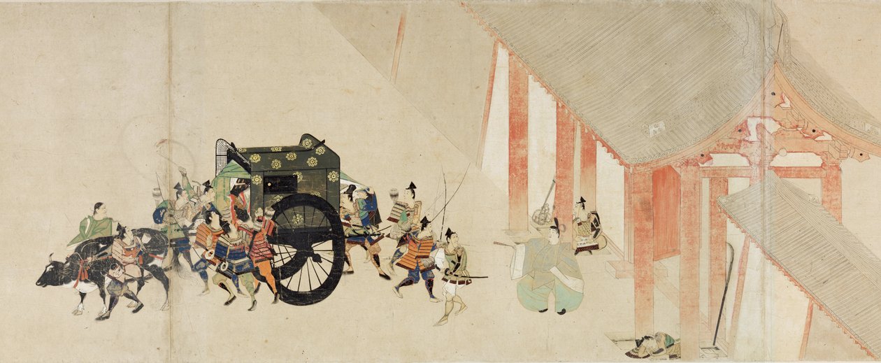 Geïllustreerd verhaal van de Heiji-opstand (1159-1160) (Keizerlijk bezoek aan Rokuhara) - Tweede rol door School Japanese