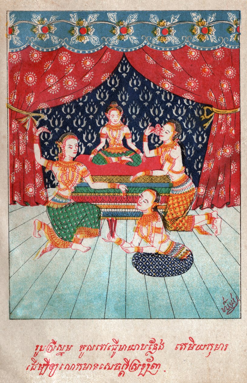 Temiya Jakata (gravure, ca. 1910) door School Laotian