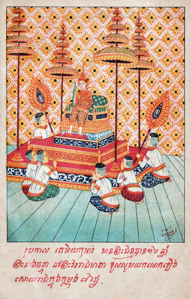 Temiya Jataka (gravure, ca. 1910) door School Laotian