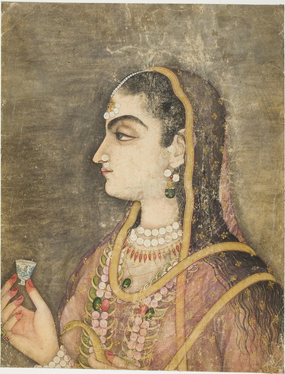 Portret van een prinses door School Mughal