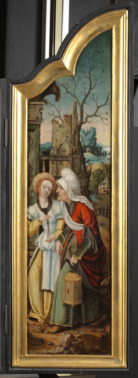 Aanbidding van de Herders (linker paneel van een drieluik) door School Netherlandish