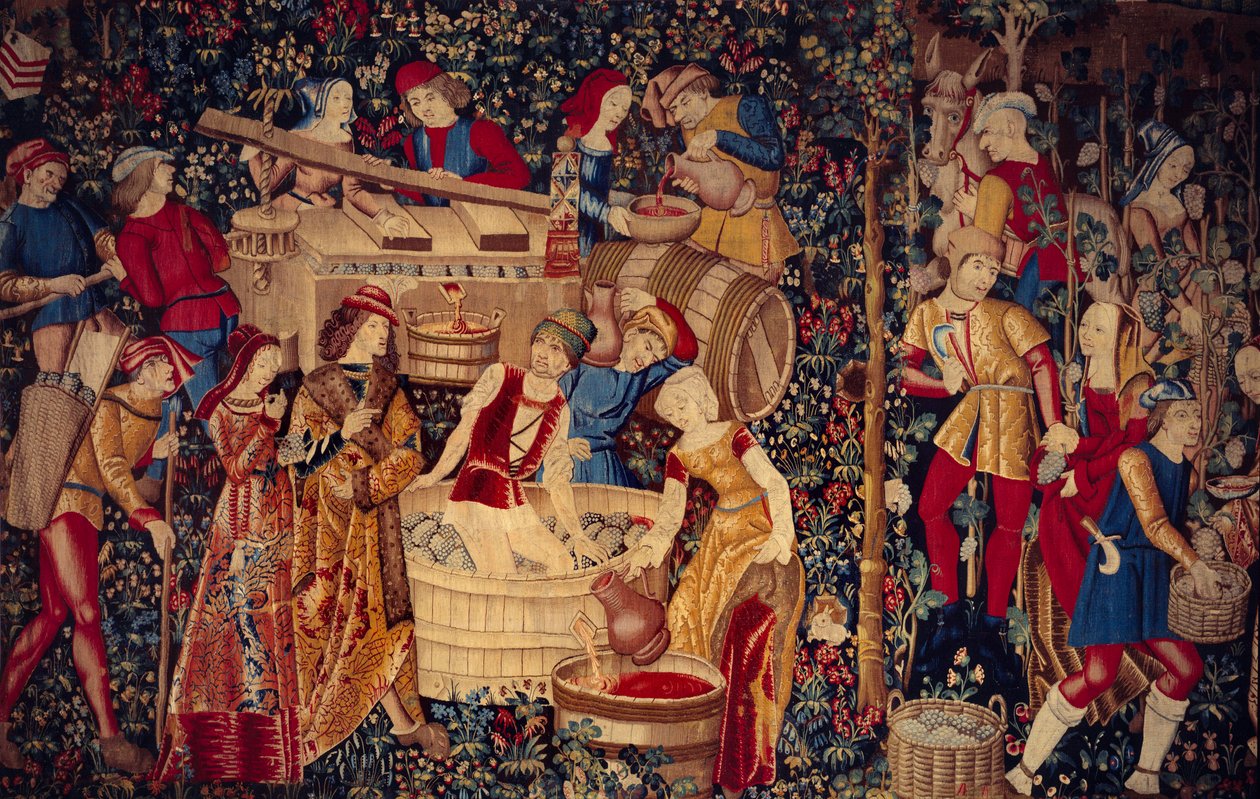 Oogstscène (detail) door School Netherlandish