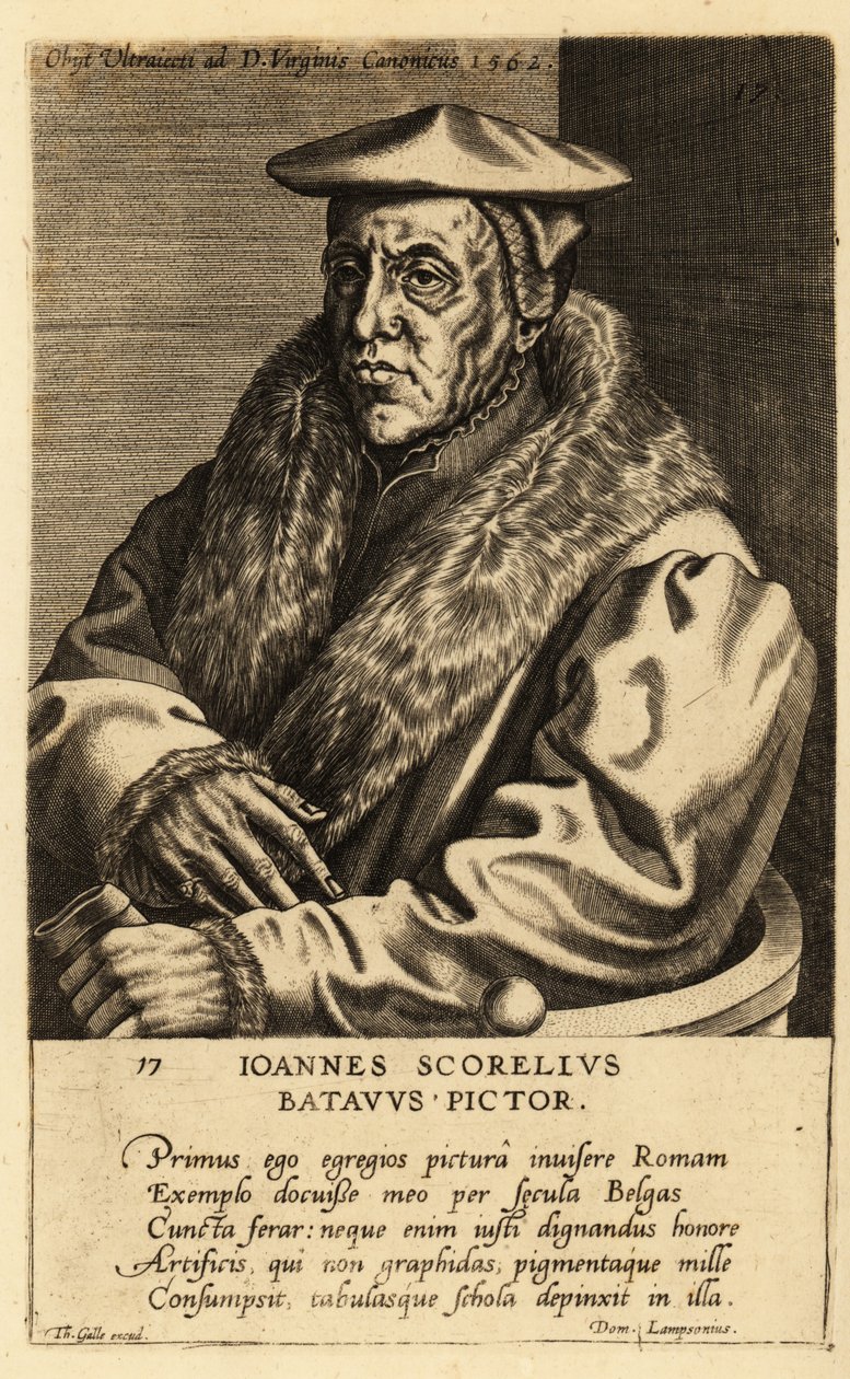 Portret van Jan van Scorel, Nederlandse schilder door School Netherlandish