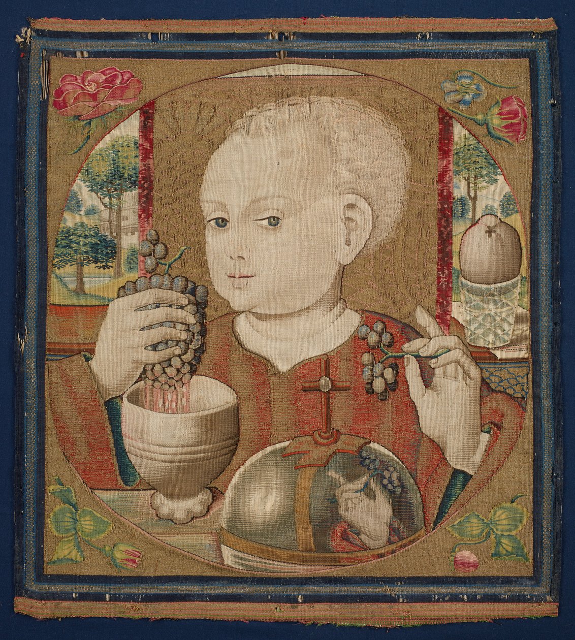 Het kind Jezus perst de wijn van de eucharistie, ca. 1500 door School Netherlandish