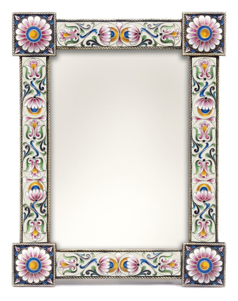 Een zilververgulde en cloisonné geëmailleerde fotolijst, ca. 1900 door School Russian