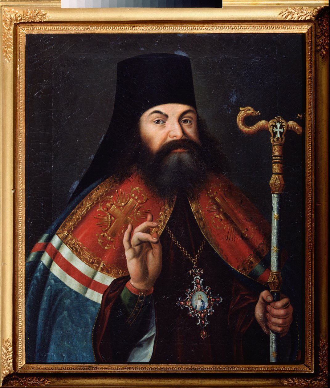 Portret van de dichter Theofan Prokopovich, theoloog en aartsbisschop van Novgorod. Schilderij van een Russische meester, olie op doek, midden 18e eeuw. Russisch Staatsarchief voor Literatuur en Kunst, Moskou. door School Russian