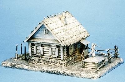 Rokerscompendium model van een Izba, Faberge Werkplaats door School Russian