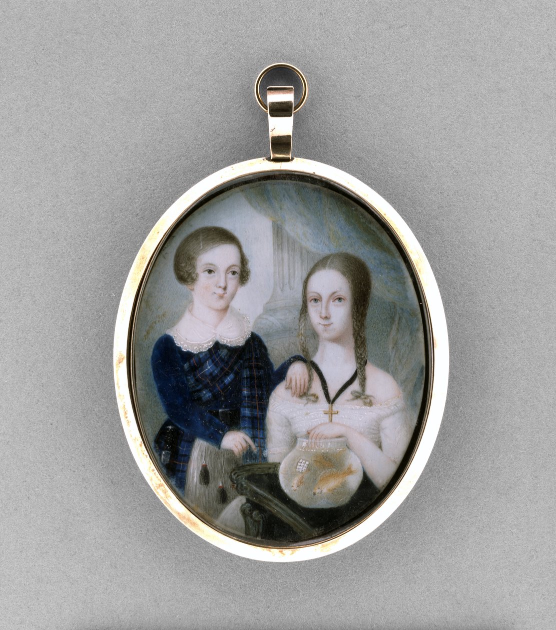 Portret van een broer en zus, ca. 1840 door Scottish School