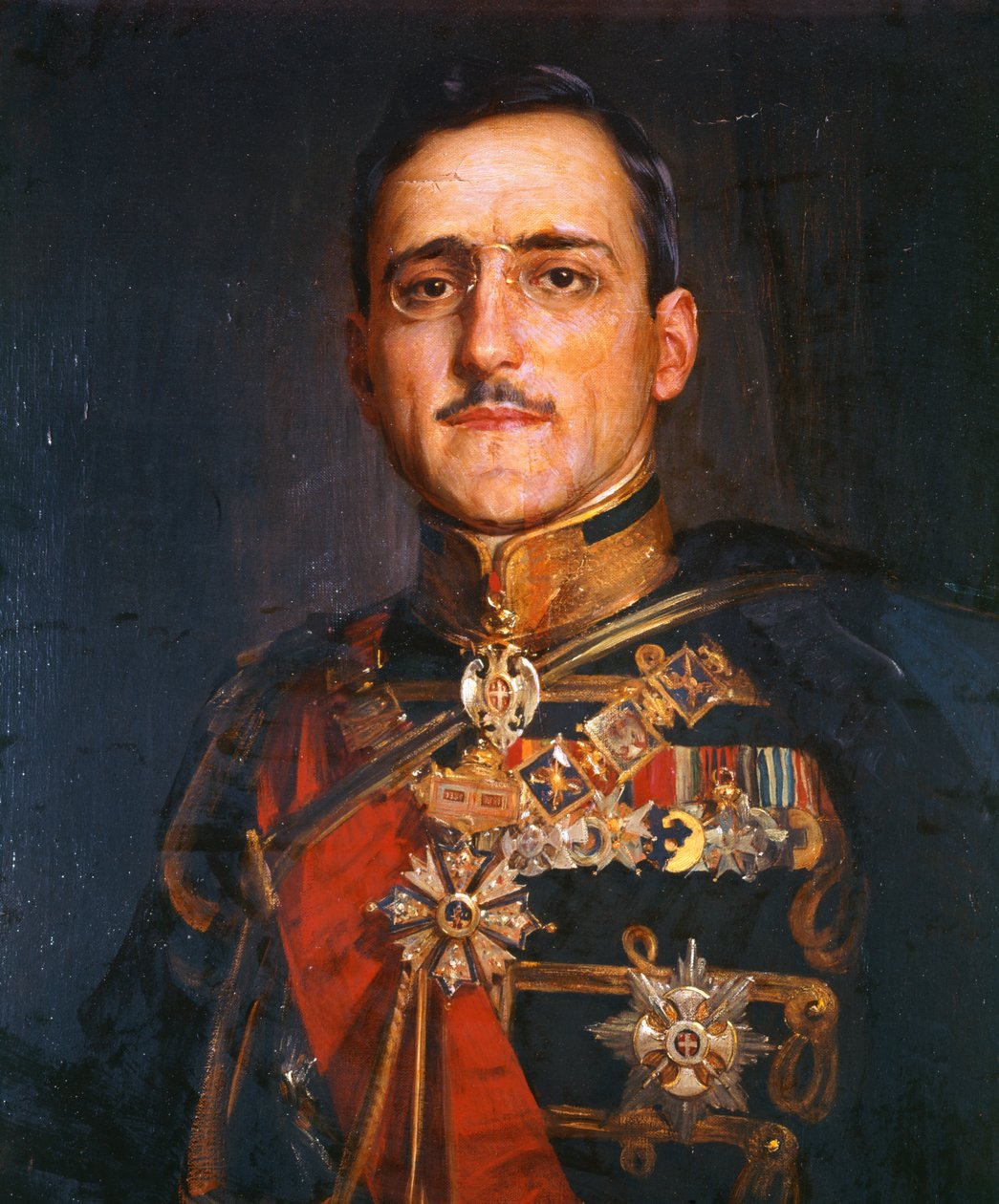 Koning Alexander I van Joegoslavië (olieverf op doek) door School Serbian