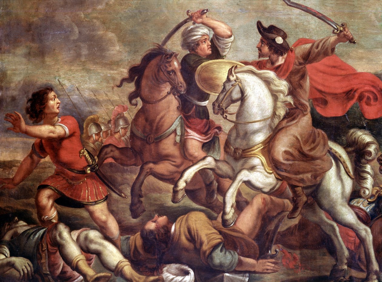 Verschijning van Sint Jacobus de Meerdere bij de Slag van Clavijo door School Spanish
