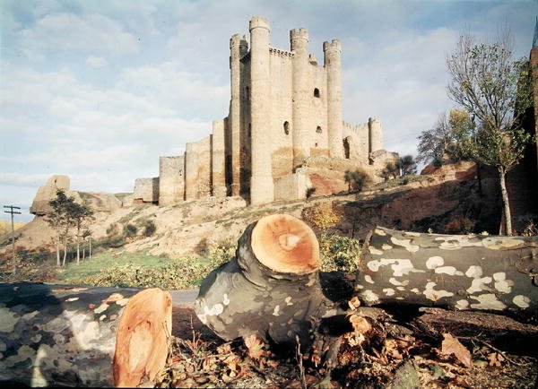 Het Castillo de Coyanza, gebouwd in de 14e-15e eeuw door de Graven van Valencia door School Spanish