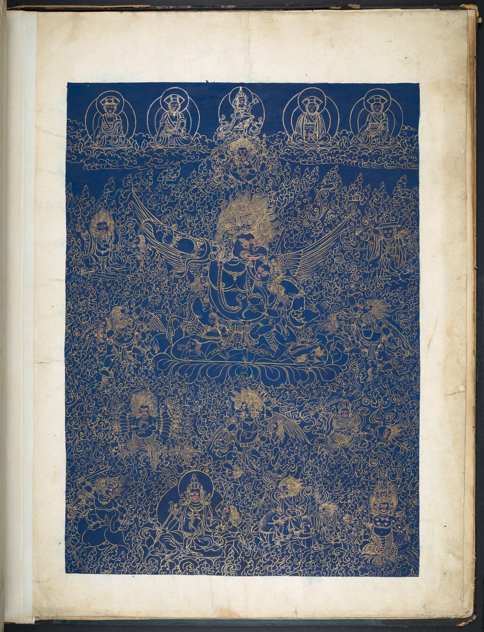 Een van 12 tekeningen die Tibetaanse godheden afbeelden door een Tibetaanse kunstenaar, waarschijnlijk in Lhasa, ca. 1800 door School Tibetan