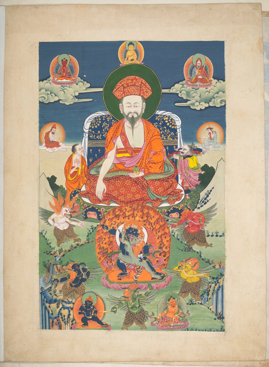 Add. Or. 3056 Een van 12 tekeningen die Tibetaanse godheden uitbeelden door een Tibetaanse kunstenaar, waarschijnlijk in Lhasa, ca. 1800 door School Tibetan