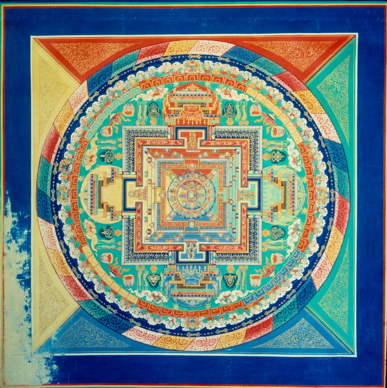 Mandala de Sarvavid Vairocana plafond van het Potala paleis in Lhasa, Tibet door School Tibetan