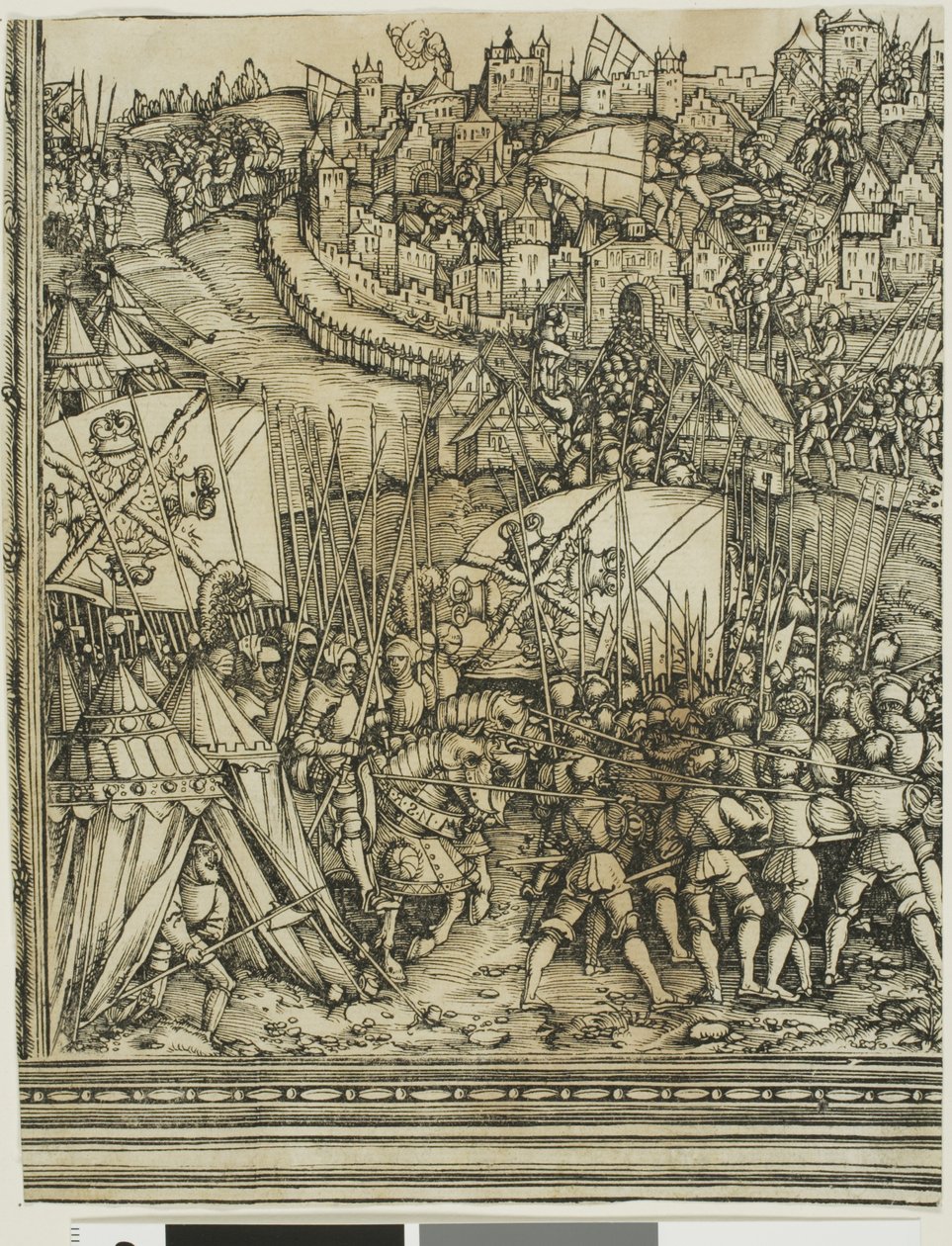 De campagne in Hongarije, uit De Triomfboog van Maximiliaan I door School of Albrecht Dürer