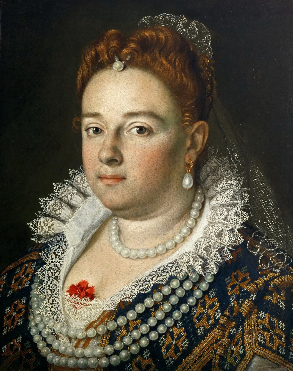 Portret van Bianca Cappello 1548-1587, groothertogin van Toscane, 1585-1586 door Scipione Pulzone