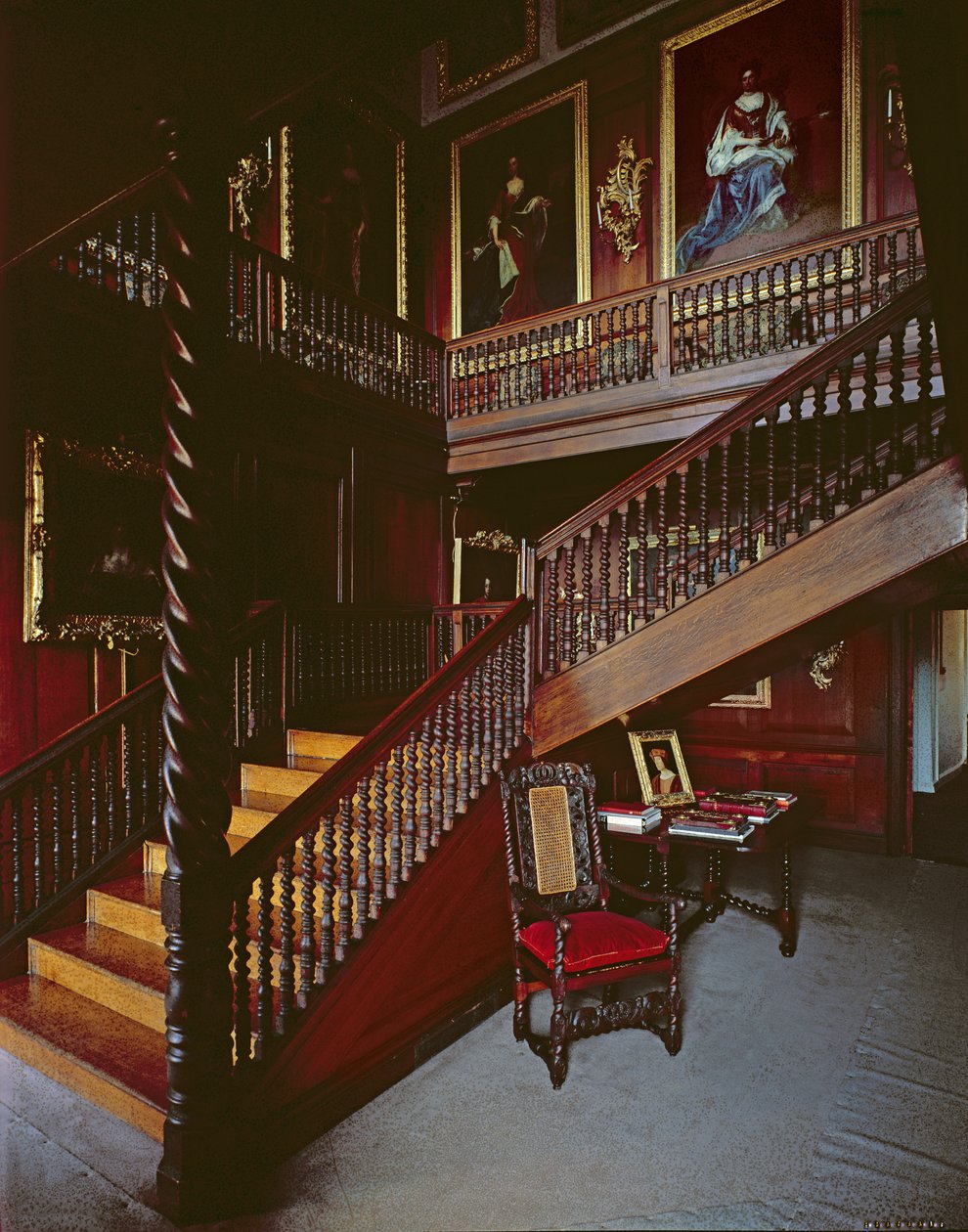 Uitzicht op de trap, gebouwd tussen 1679-91 door Scottish School