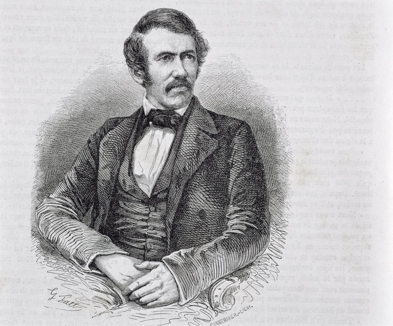 David Livingstone (1813-1873) gegraveerd door S. Pannemaker door Scottish School