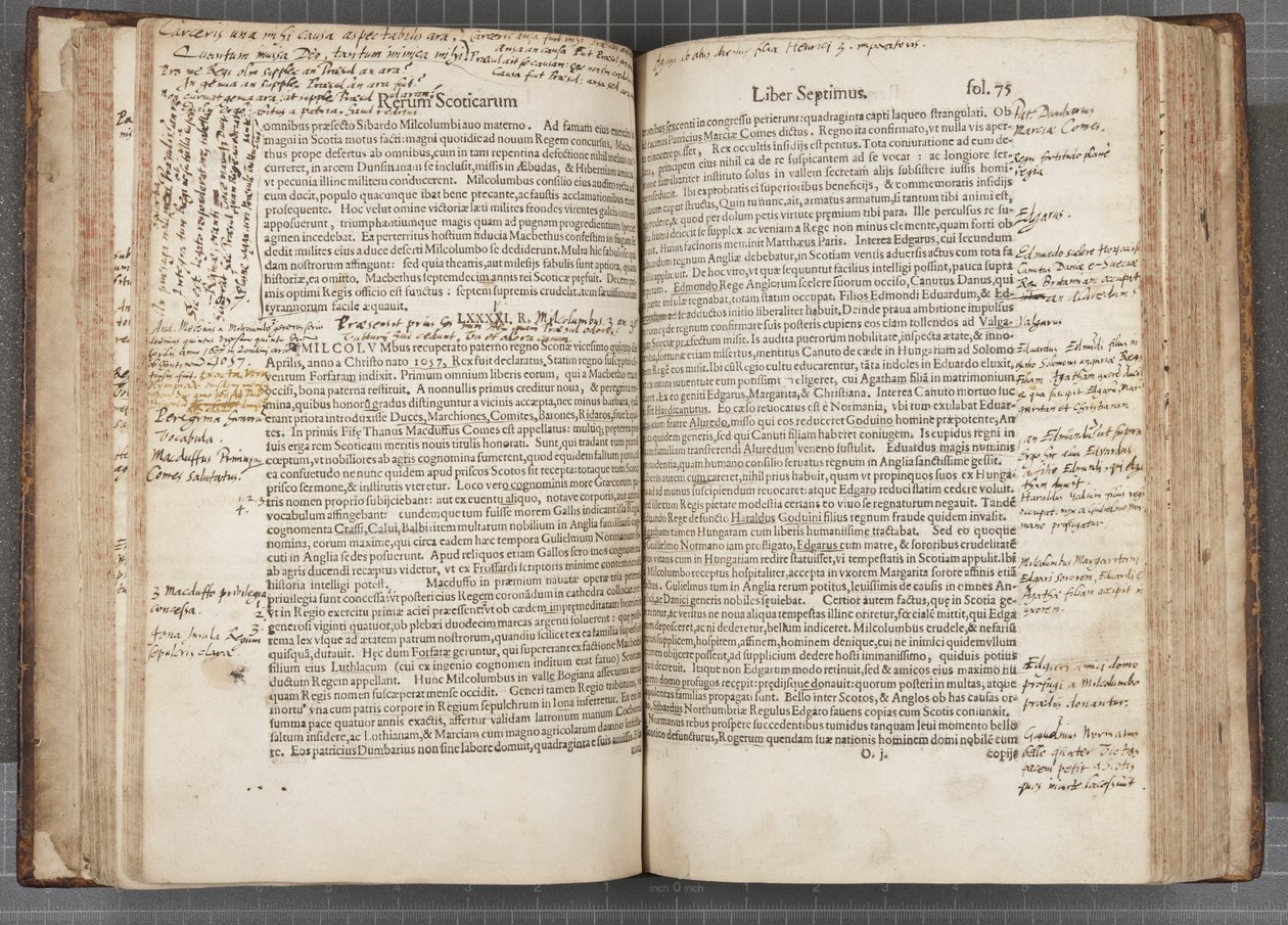 Fol 74 verso 75 recto, Rerum Scoticarum Historia door George Buchanan door Scottish School