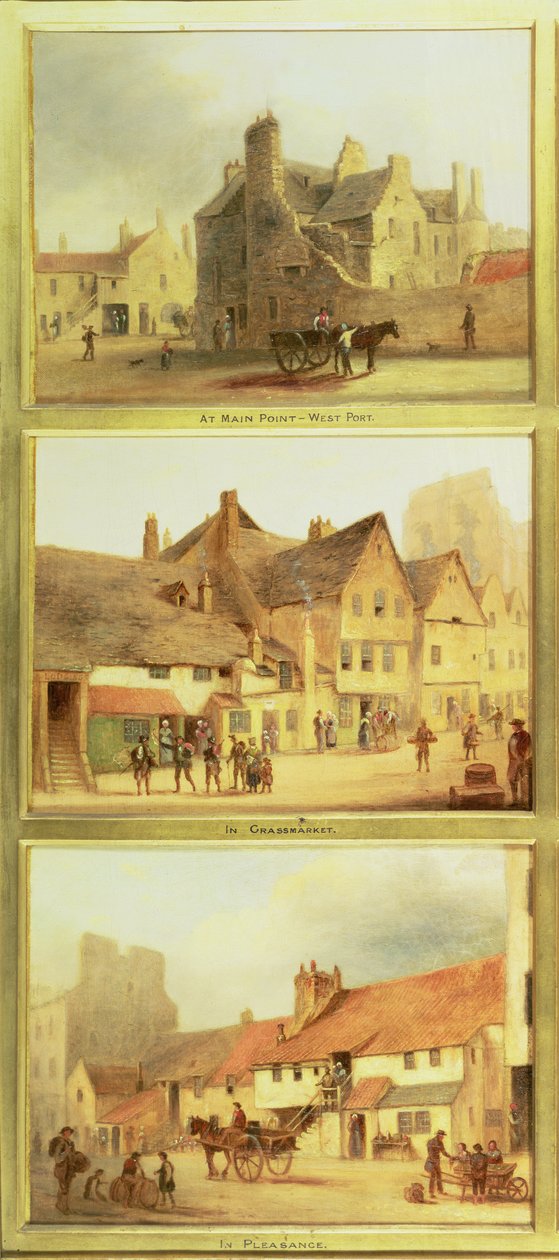 Main Point West Port, Grassmarket en Pleasance, detail (Edinburgh: Negen uitzichten van de oude stad) door Scottish School