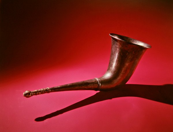 Drinkhoorn met leeuwenkop (zilver & goud) door Scythian