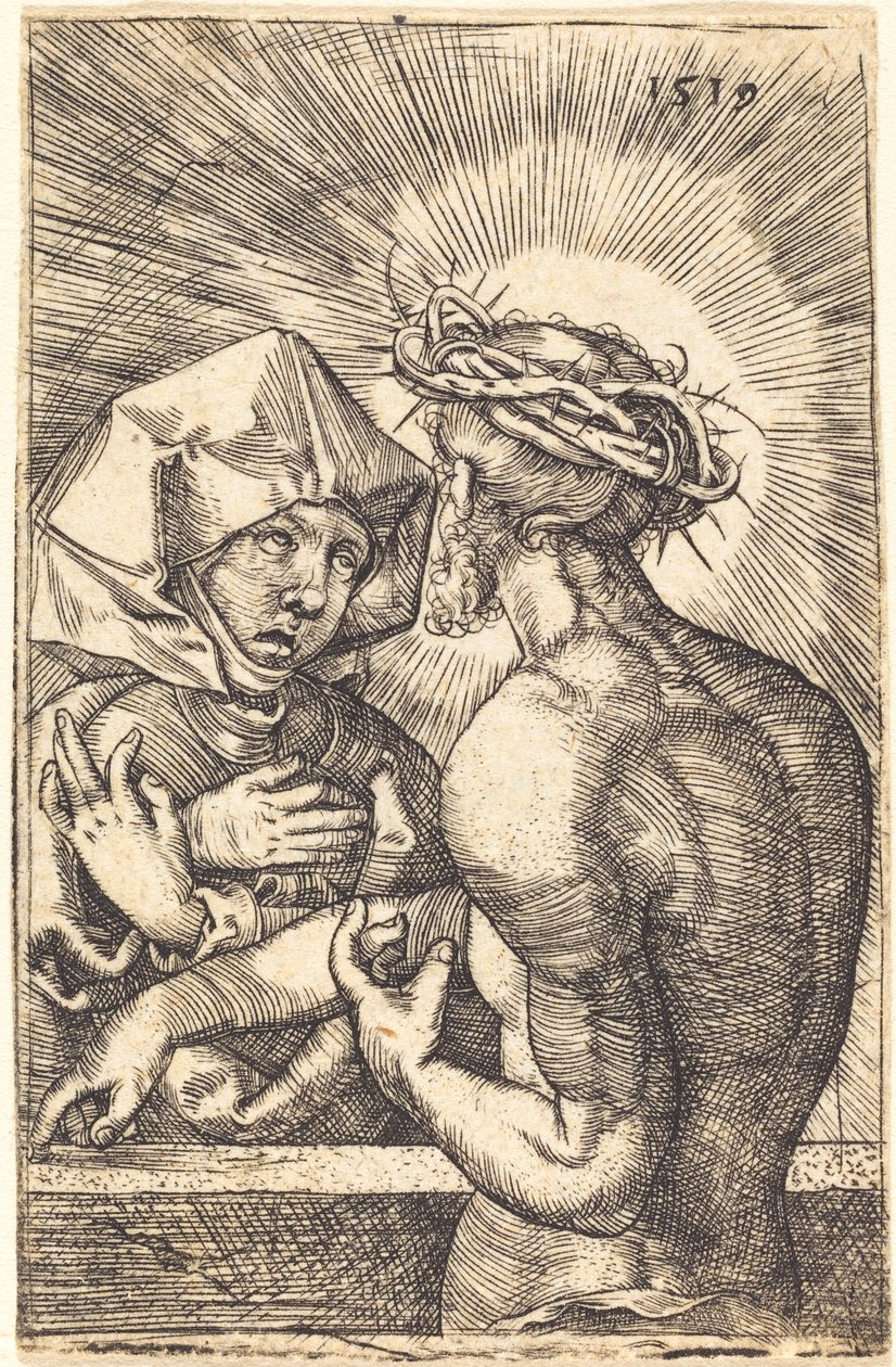 Christus Gekroond met Doornen Spreekt met Zijn Moeder door Sebald Beham