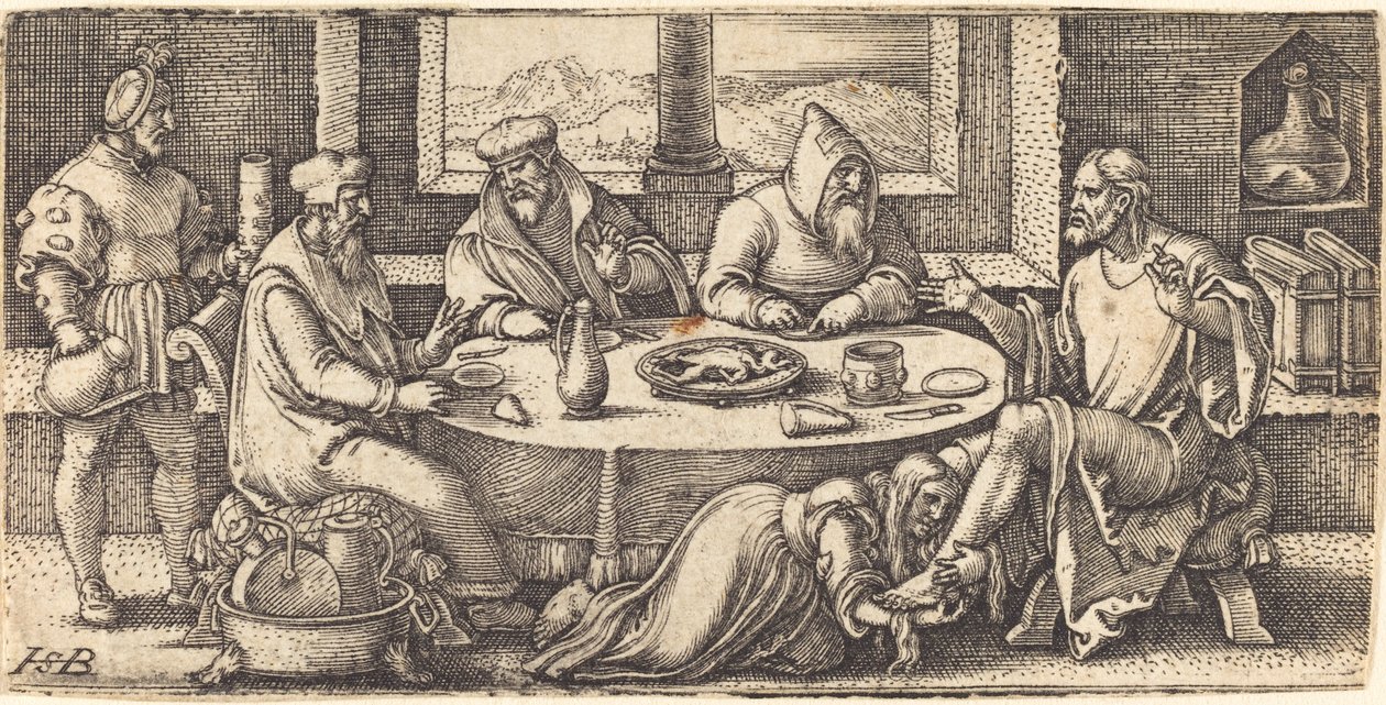 Christus in het Huis van Simon de Farizeeër door Sebald Beham