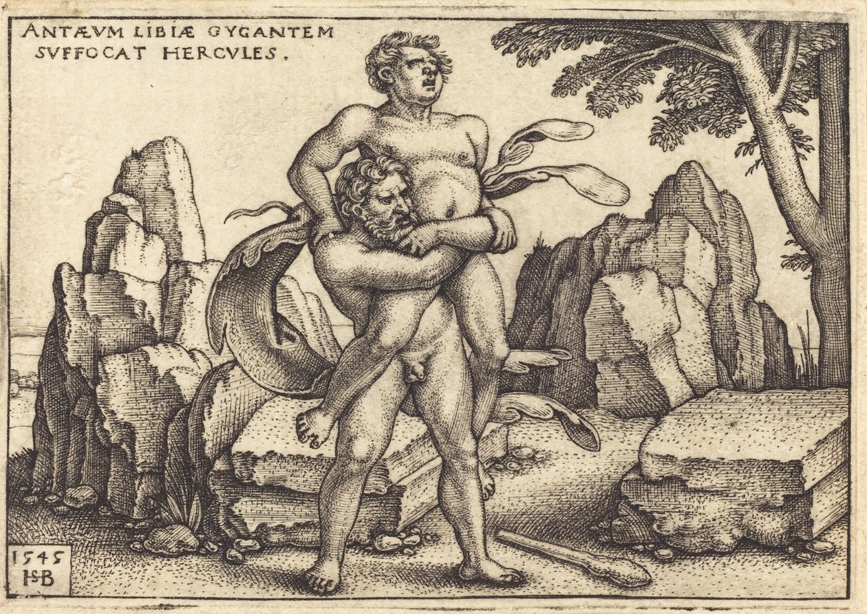Hercules doodt Anthaeus door Sebald Beham