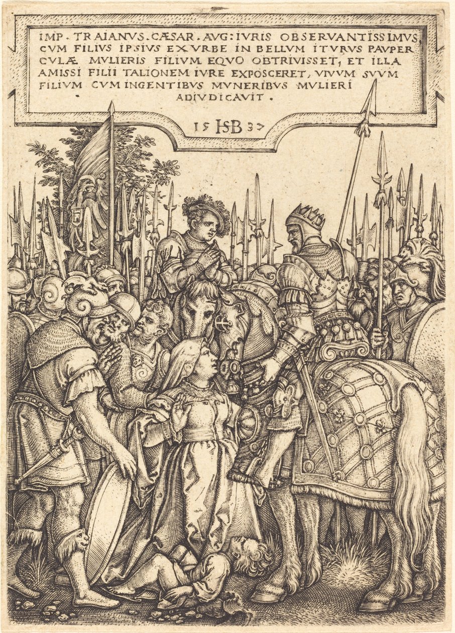 Het oordeel van Trajanus door Sebald Beham