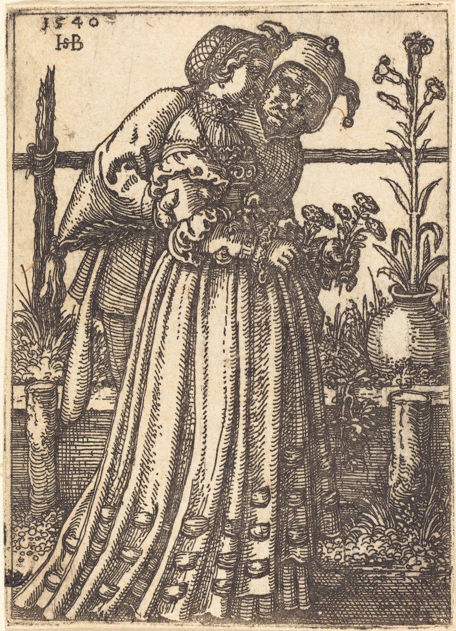 De Dame en de Dwaas door Sebald Beham