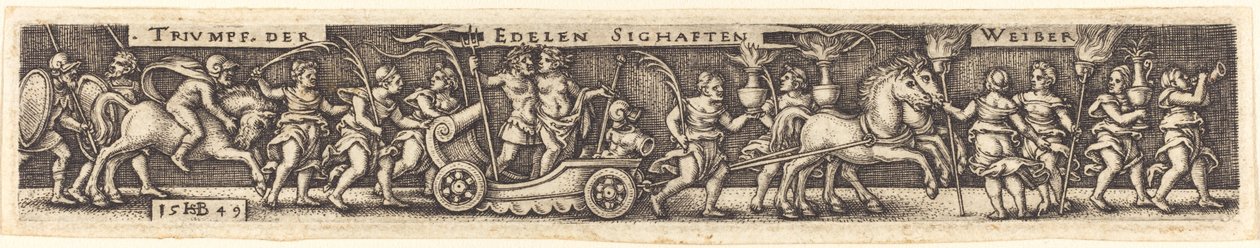 Triomfantelijke processie van de nobele glorieuze vrouwen door Sebald Beham