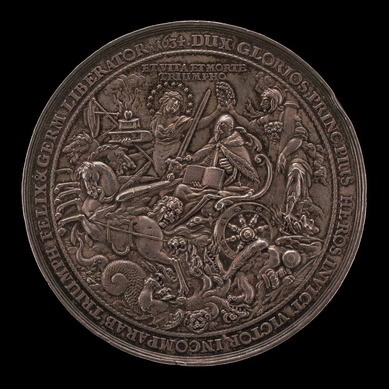 Triomf van koning Gustavus Adolphus [achterkant], 1634 door Sebastian Dadler