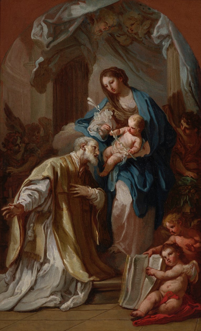 De Madonna verschijnt aan St. Philip Neri door Sebastiano Conca
