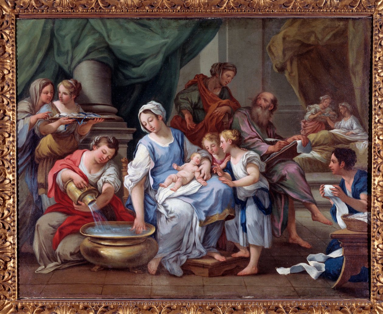 De geboorte van Sint Jan de Doper (detail) door Sebastiano Conca