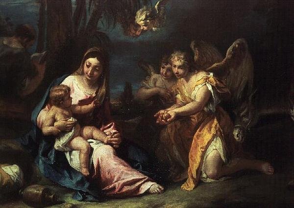 De rust tijdens de vlucht naar Egypte door Sebastiano Ricci