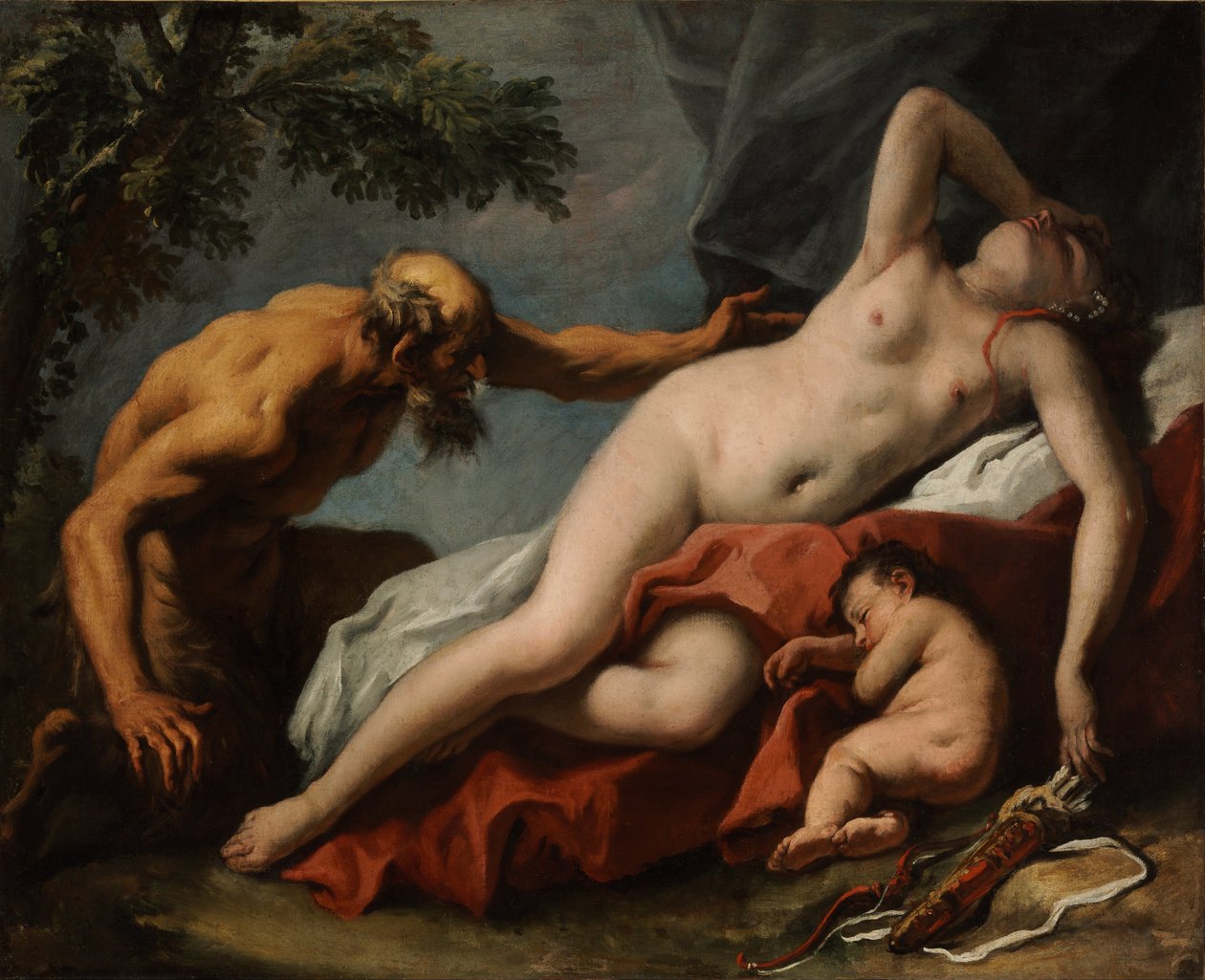 Venus und Satyr door Sebastiano Ricci