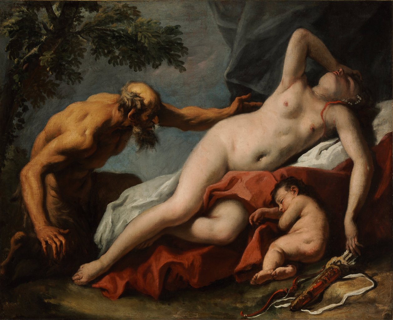 Venus en Satyr door Sebastiano Ricci