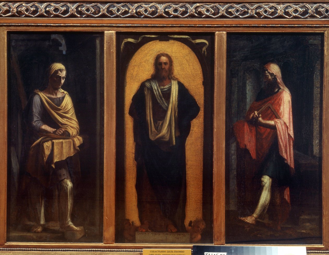 Christus met twee heiligen door Sebastiano del (c.1485 1547) Piombo