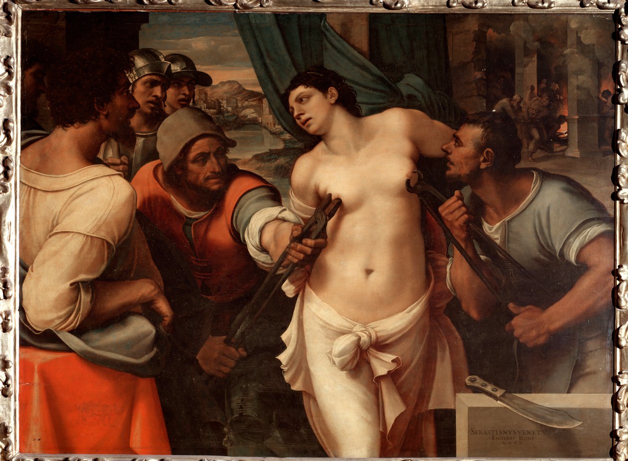 Het martelaarschap van Sint-Agatha van Sicilië door Sebastiano del (c.1485 1547) Piombo