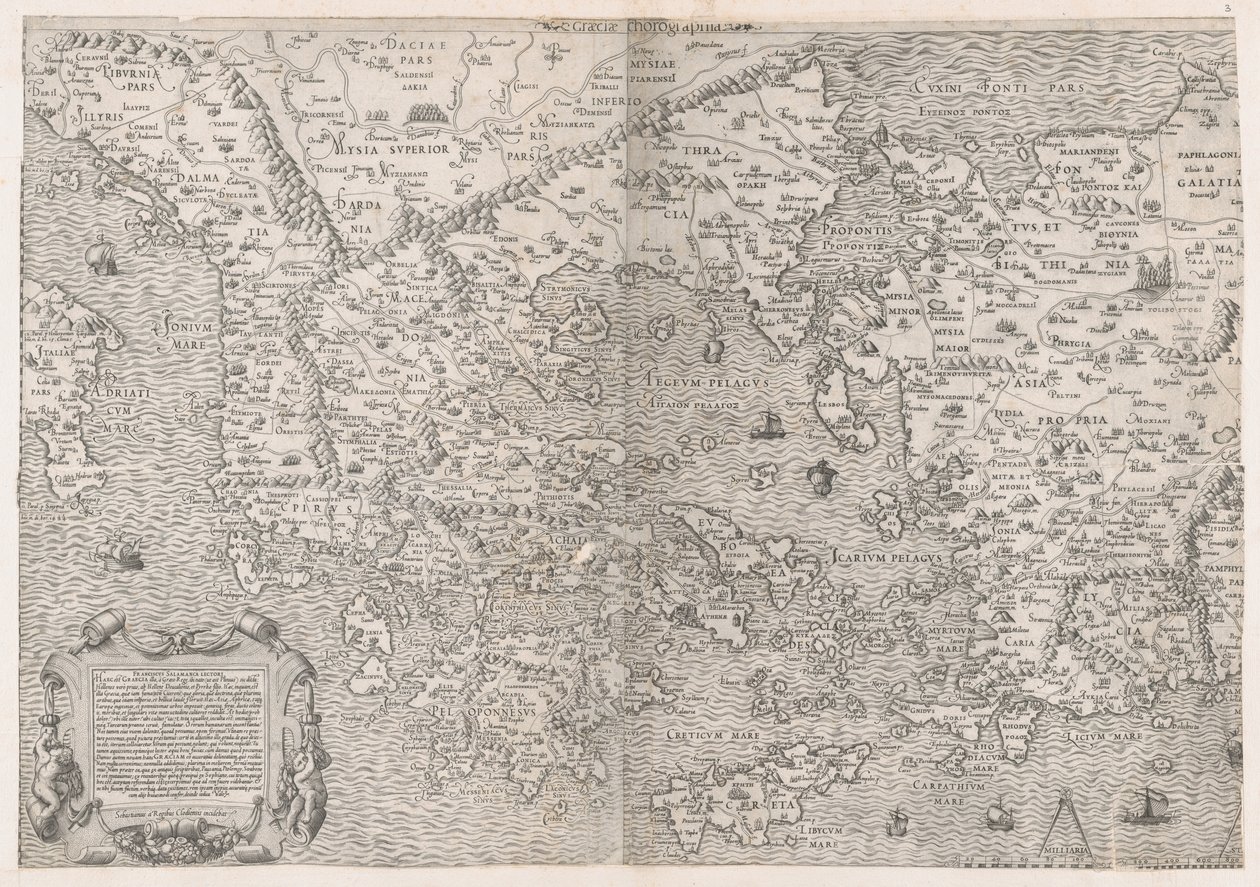 Speculum Romanae Magnificentiae: Kaart van Griekenland, midden 16e eeuw door Sebastiano di Re