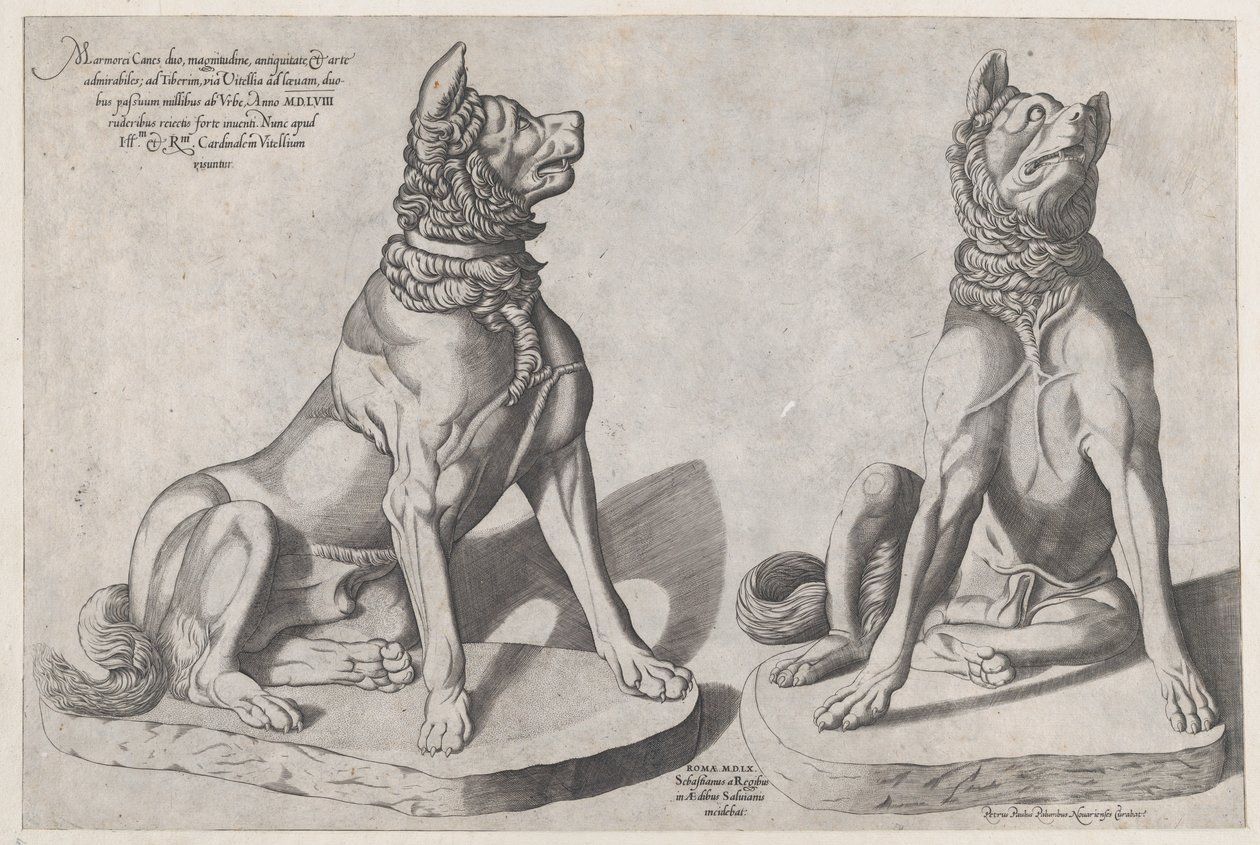 Speculum Romanae Magnificentiae: Twee Honden, 1558 door Sebastiano di Re