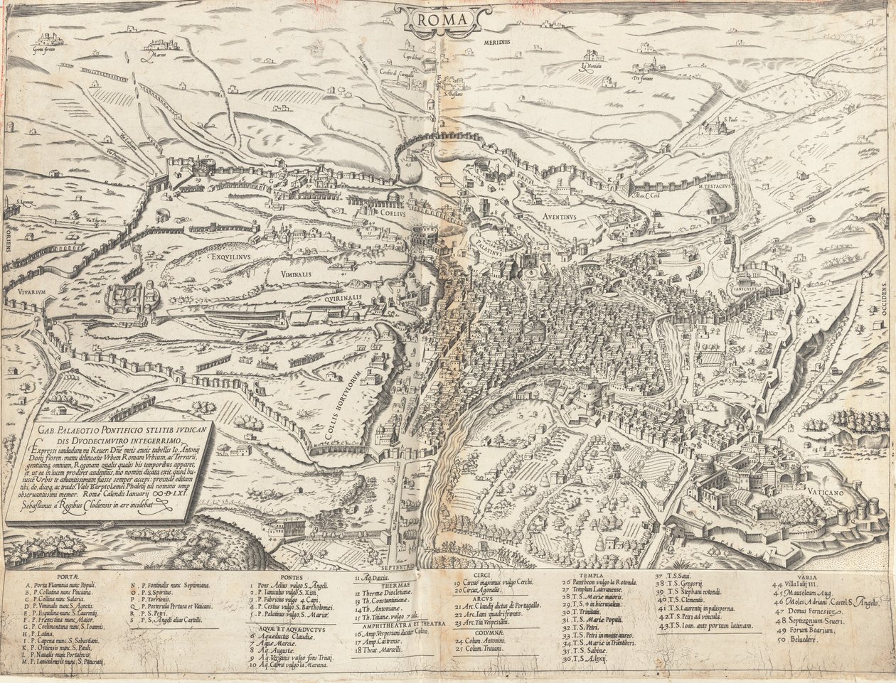Topografische Kaart van Modern Rome door Sebastiano di Re after Giovanni Antonio Dosio