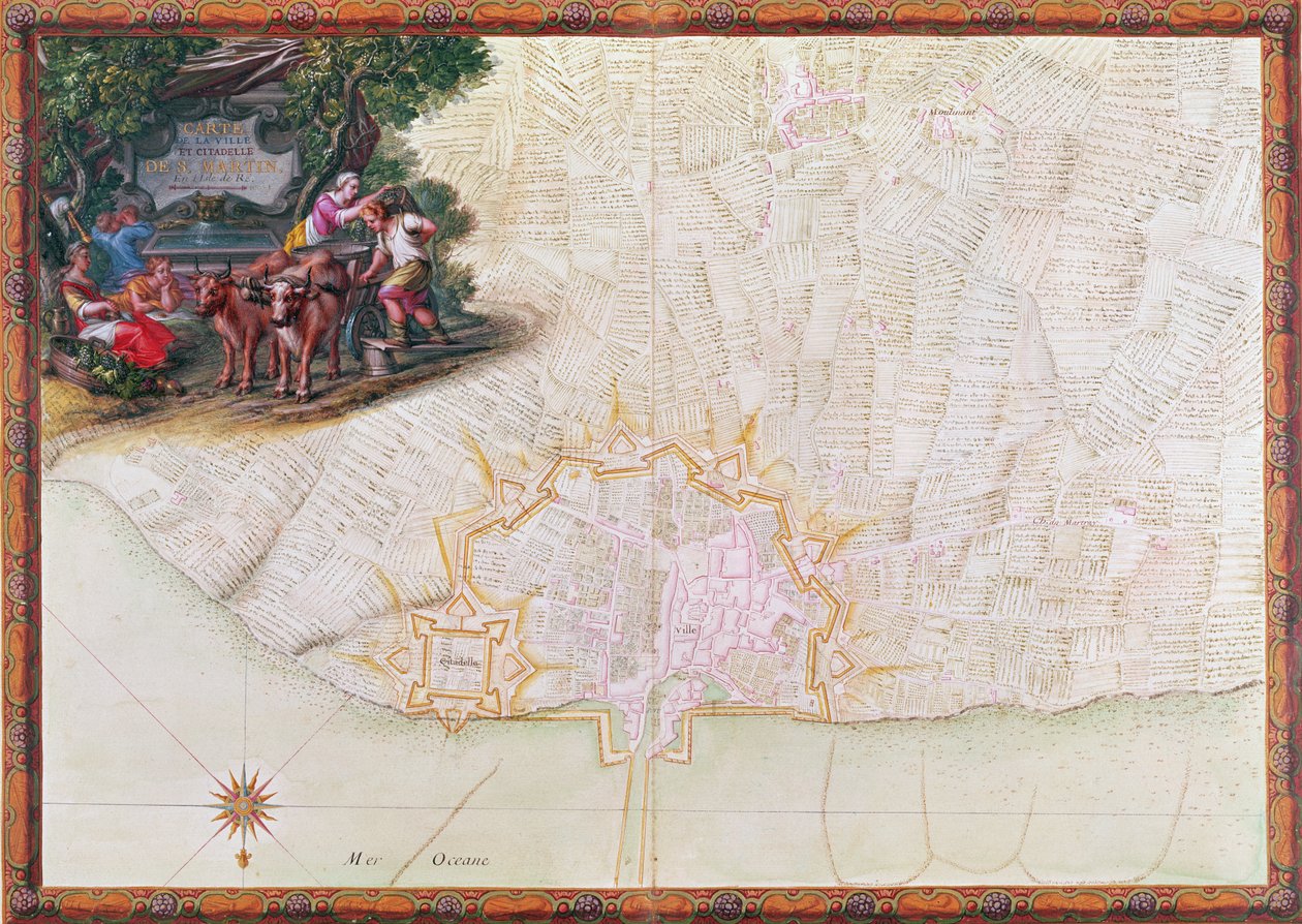 Ms. 988, Deel 3, fol. 39 Kaart van de stad en citadel van Saint-Martin, Ile de Ré, uit de 