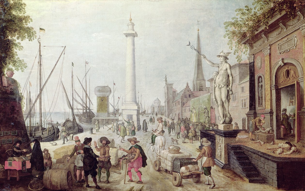 De oude haven van Antwerpen door Sebastian Vrancx