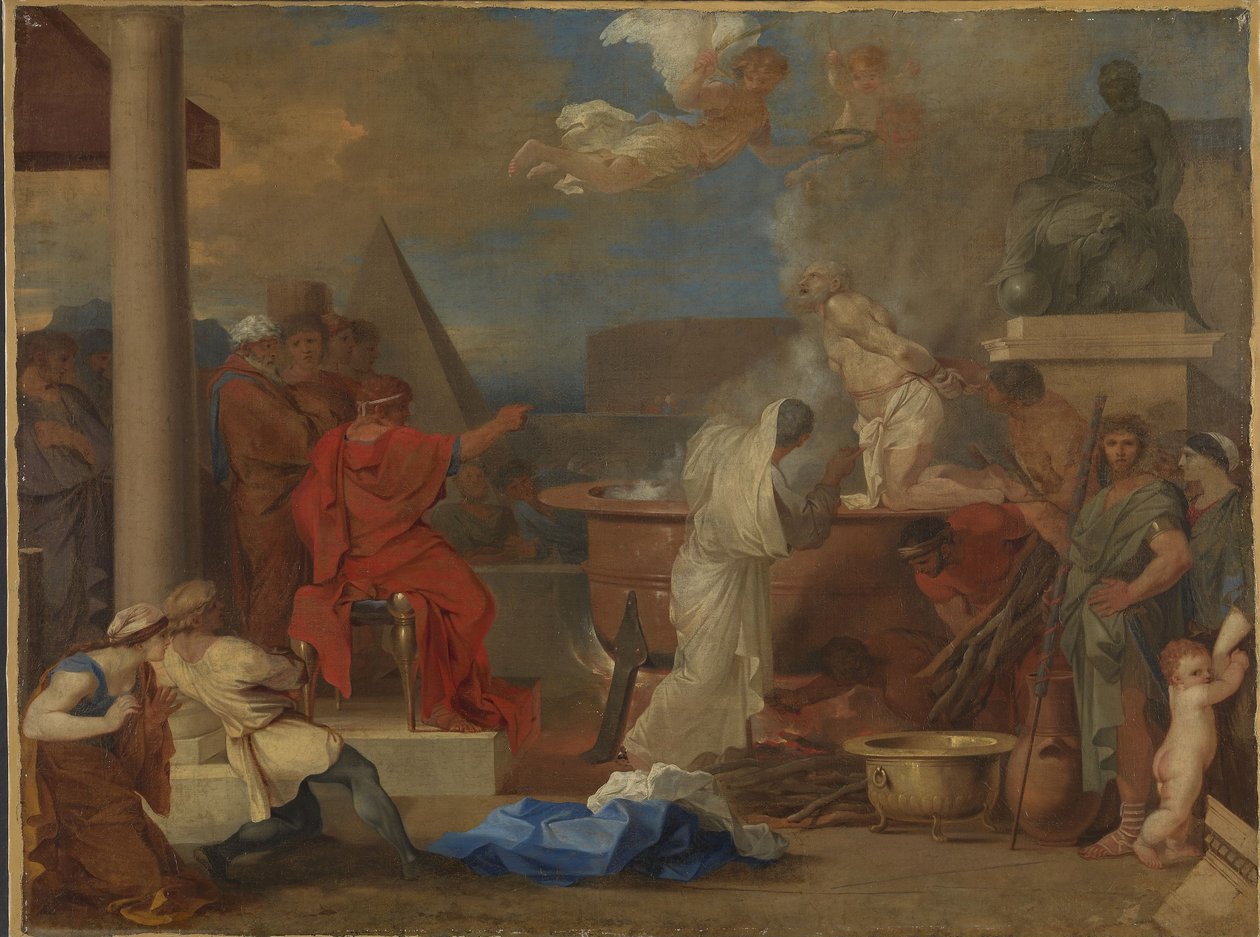 Het martelaarschap van de apostel Johannes door Sébastien Bourdon