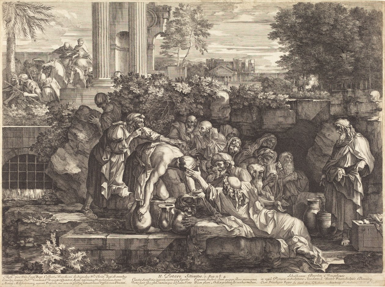 De dorstigen te drinken geven door Sébastien Bourdon