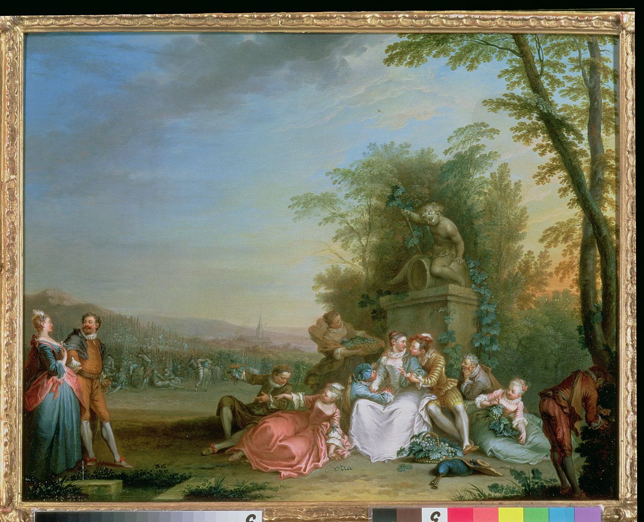 De druivenoogst, c.1750 door Sebastien II Le Clerc