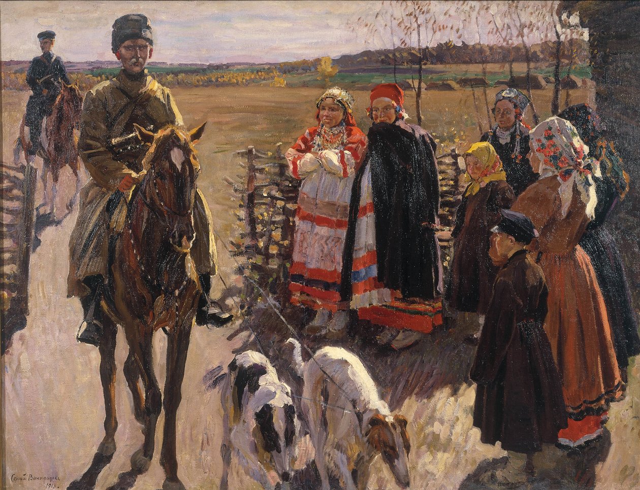 Jagers met Borzois door Sergei Arsenevich Vinogradov
